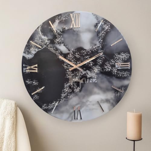 MAZZOLA LUCE Orologio moderno da parete rdesign otondo 60cm resina nero e bianco