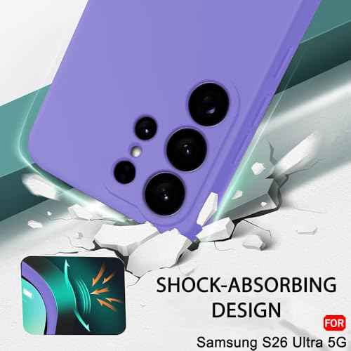 Image of TheGiftKart for Samsung S26 Ultra Case, Liquid Silicone Cover, Soft Micro-Fibre Lining Inside, Raised Edges for Camera & Screen Protection, Shockproof Galaxy S26 Ultra Back Cover (Silicone, Violet)
