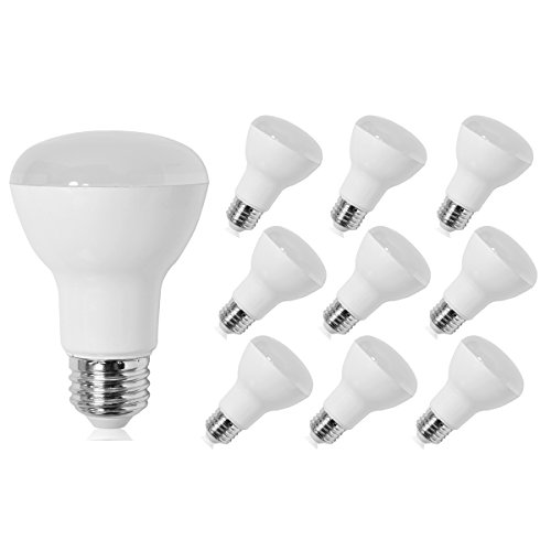 Paquete de 10 unidades BR20 E27 LED bombilla, 7 W LED blanco cálido (2700 K) bombillas, rosca Edison, equivalente a 50 W bombillas incandescentes, bombillas LED
