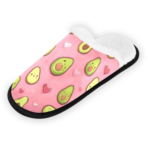 Avocado Heart Cartoon Brown Slippers For Women Men Soft Memory Foam Non-Slip Fruit Winter Indoor House Shoes Travel Slipper2