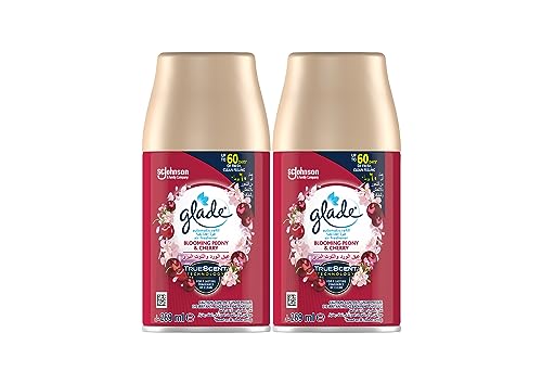 Glade Automatic Air Freshener Refill Spray Blooming Peony & Cherry Odour Eliminator Room Fragrance Refill Up To 60 Days of Freshness 269ml (Pack of 2)