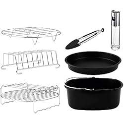 Cecotec Kit de Accesorios para Freidora sin Aceite de 5 a 6,5 L Cecofry Pack Accessories. 8 Accesorios, Revestimiento Antiadherente, Aptos para Lavavajillas, BPA-free