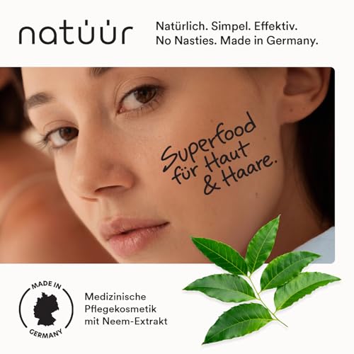 natüür Shampoo 200 ml | Nährendes Haarshampoo mit Neemavera, Vitamin E & Provitamin B5 | Feuchtigkeit & Glanz | Natürliche Haarpflege Damen | Shampoo Damen & Herren für sanfte Tiefenreinigung