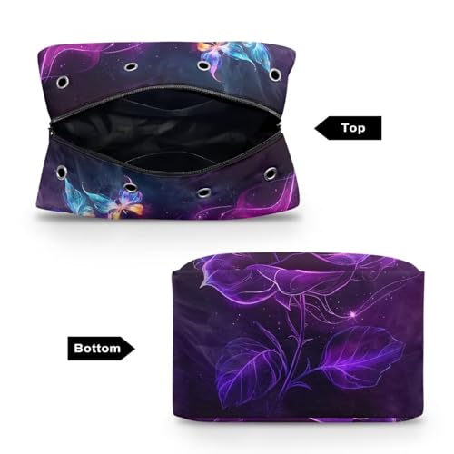 Image of Drnuikhe Knitting Bag Large Capacity Crochet Storage Bag,Traveling Craft Tote Organizer Knitting Bags for Crochet Hooks, Knitting Needles Starry Roses Print