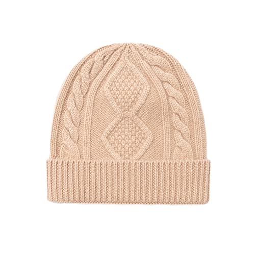 Bonnet 100% laine femme tricot doux chaud hiver casquette de ski