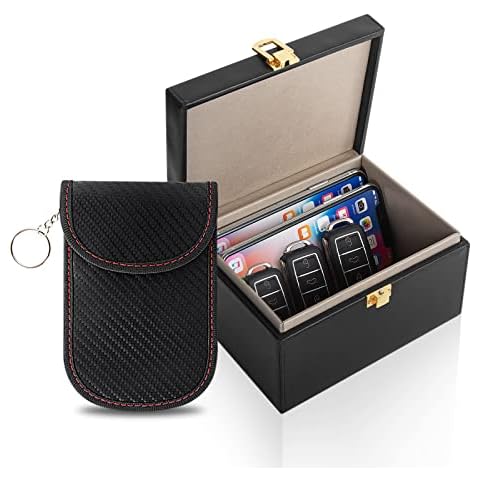 Nestling Car Key Signal Blocking Box with Faraday pouch, Faraday Box for Car Keys, Keyless Entry Car Key Safe Fob Protector Box, RFID Anti-Theft Signal Blocker Box, Large Signal Shielding Box Cover