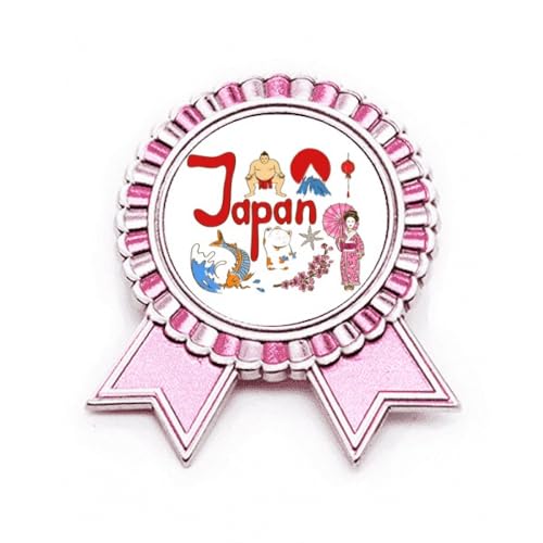 Broche motif Japon pour sublimer vos tenues avec une médaille rose medium