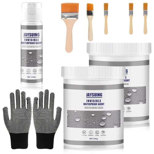 3 Pezzi Sigillante Impermeabile Colla, 700g Rivestimento Impermeabile Trasparente, Sigillante invisibile Impermeabile con Pennello per Bagno WC Piastrelle Pareti Tetto