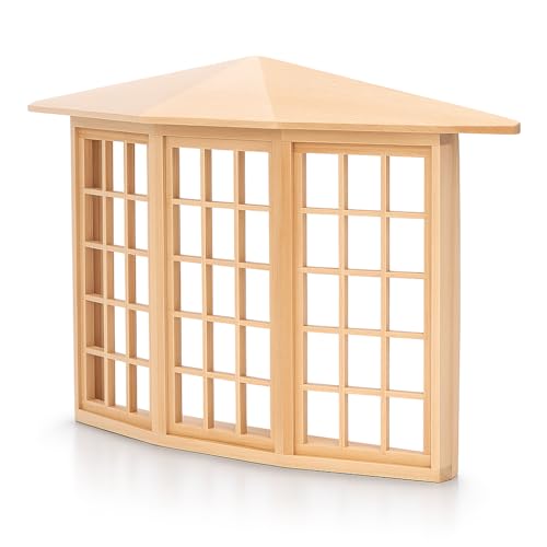1:12 Scale Dollhouse Bay Window, Miniature Bay Window Exquisite Miniature Wooden 45 Degree Corner...