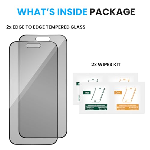 Image of FIRST MART Military-Grade Matte Anti-Glare Tempered Glass for iPhone 17 and iPhone 16 Pro (6.3 Inch) With Installation Kit | Edge to Edge Coverage |Anti Glare, Bubble-Free [2 Pack]