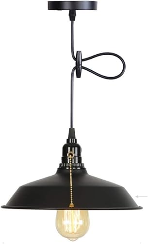 Lámpara colgante industrial E27 Edison - Lámpara nórdica vintage para el hogar, restaurante, bar y cocina (color claro)
