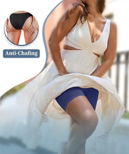 Image of 4 Pack Slip Shorts for Under Dress Women Seamless Boyshorts Panties Anti Chafing Shorts