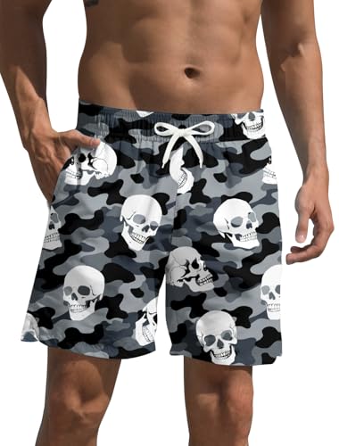 Mens Swim Trunks Quick Dry Beach Shorts Summer Boardshorts with Mesh Lining