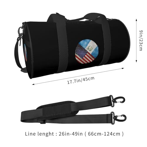 Retro America And Guatemalan Flag Convertible Garment Bag with Shoulder Strap, Carry on Garment Duffel Bag for Men Women - Rolling Foldable for Travel Luggage Bags (Black)3