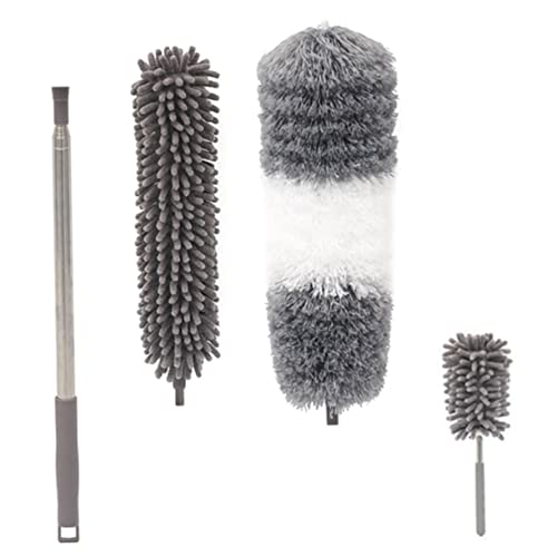GOOHOCHY Microfiber Duster Brush Retractable Dust Cleaner Telescopic Handheld Duster for Ceiling Car