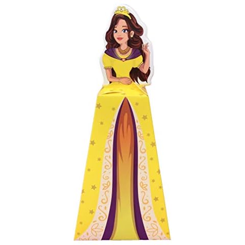 Jayd Products, Large Princess Favor Boxes, (12 count) Large Yellow Dress, Princess Party Supplies, Quinceanera Favors Cover