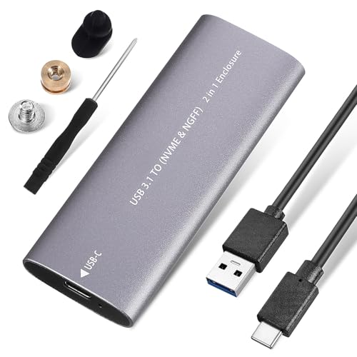 Carcasa SSD M.2 con protocolo dual NVMe NGFF de alta velocidad de lectura HEALLILY Tipo-C