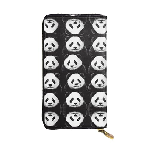 Portefeuille en cuir long panda de 19,1x10,4 cm avec porte-cartes chic