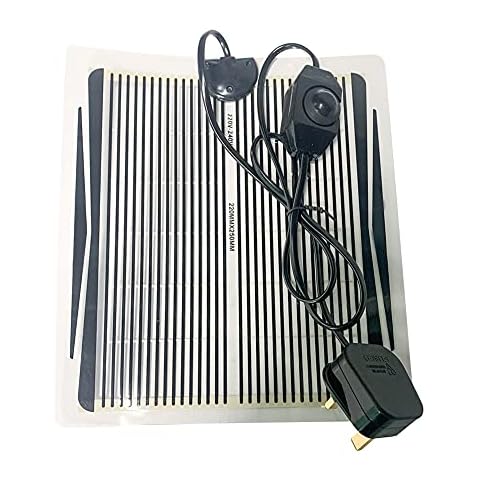 hisunfarm 15W Reptile Heat Mat, Pets Heating Pad for Tortoise Snakes Lizard Gecko Waterproof Under Tank Terrarium, Striped (15W) Cover