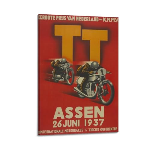 Poster de moto vintage de collection 1937 décoration murale grand format