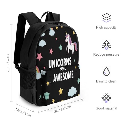 Backpack for Men, Cute Unicorns Portable Multi-Functional Daypack for Business Trip, Cute Spacious Reusable Shoulder Bag with Adjustable Strap2