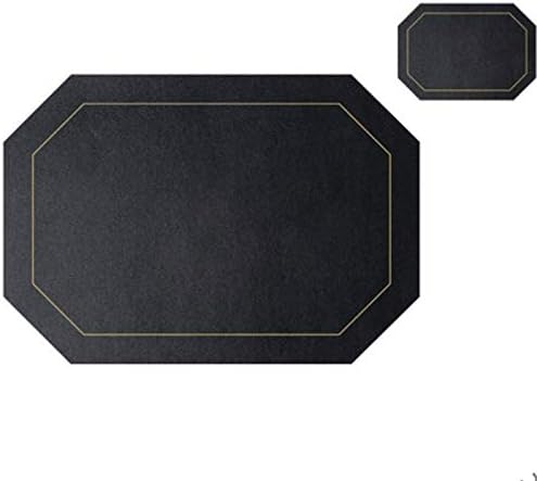 KIPPOTCD Placemats 2PCS Placemats Coaster Set PU Faux Leather Elegant Place Mats Non-Slip Washable Heat Resistant Table Mats Dinging for Kitchen