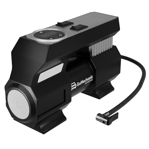 Image of GoMechanic Digital Tyre Inflator for Car - 150 psi, 12V DC Portable Air Pump /Compressor with Digital Tyre Pressure Gauge, Suitable for Bikes, Bicycles or Any Inflatable with LED Light (Gusto T4)