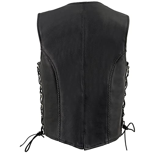 Image of Milwaukee Leather Women's Premium Classic Leather Motorcycle Rider Vest w /Adjustable Side Laces