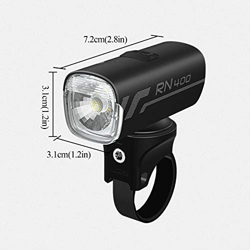 Luci per bici Ricaricabili USB, 400 lumen Faro per bici, Luci per bicicletta a LED super luminose anteriori e posteriori - Accessori di sicurezza per ciclismo a sgancio rapido per uomini/donne/bambin