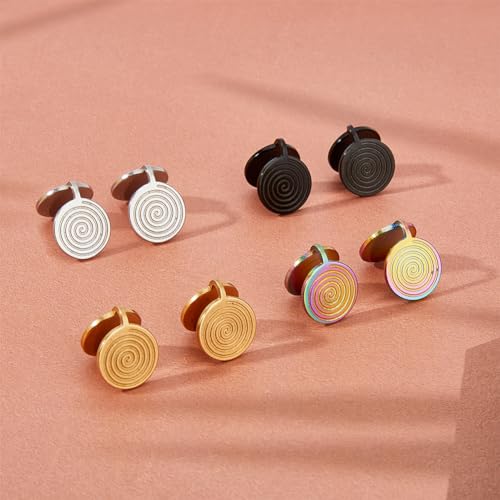 UNICRAFTALE 4 Pairs 4 Colors Pressure Earrings for Keloids Stainless Steel Punk Clip On Earrings Spiral Compression Earring Lightweight No Piercing Earring Birthday Gift for Woman3