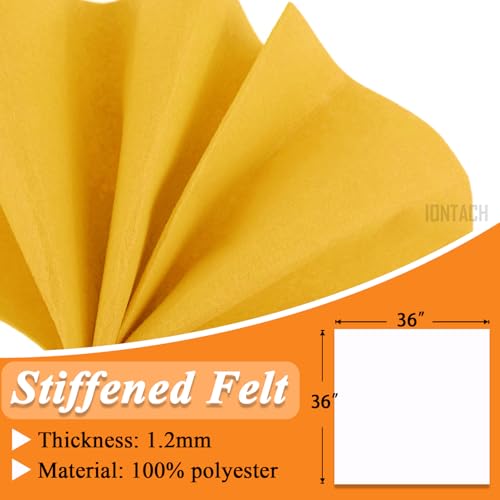 Image of IONTACH 36 inch X 36 inch Stiff Felt Fabric 1.2mm Thick (Gold Yellow)