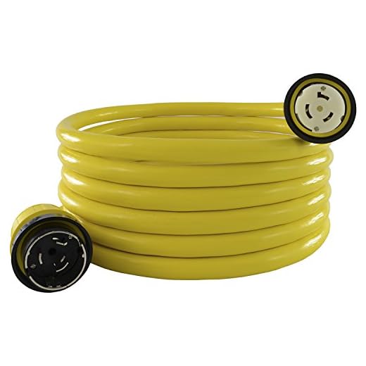 Conntek 50 Amp 125-Volt Marine Shore Power 3 Wire Extension Cord with Threaded Ring (50-Feet)