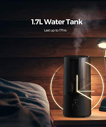 Humidifiers For Bedroom, Raydrop Cool Mist Humidifiers For Babies, 1.70L Quiet Ultrasonic Humidifier, Space-Saving, Filterless, Auto Shut Off - (0.45 Gallon, Us 110V) #TOP3