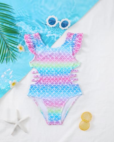Image of Mioglrie Toddler Baby Swimsuit Girl Bathing Suit Girl 2T 3T 4T 5T 6T Girls One Piece Swimsuits Color Block Swimwear