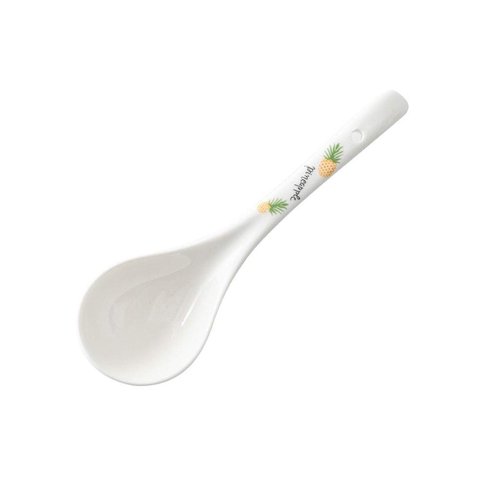 Cucharadas Cuchara de Sopa Grande de cerámica para el hogar Cuchara de Estilo japonés con Mango Largo Cuchara para Servir,(4 Pack)