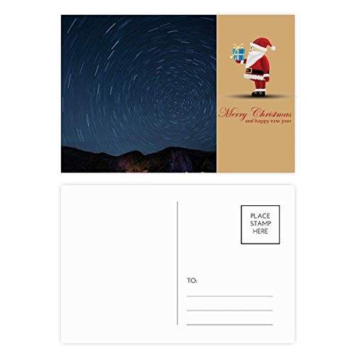 Cartes postales paysage étoiles et Père Noël pour décorer votre table de fête