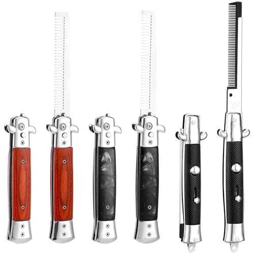 Set de 3 Peines Plegables con Diseño de Madera miniatura 1