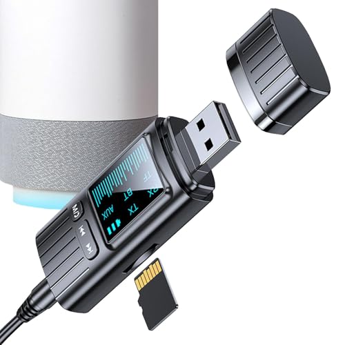Transmisor y receptor de audio, receptores estéreo multifuncionales, transmisor de audio bidireccional, adaptador inalámbrico de audio con pantalla LED, adaptador de audio portátil 5.4 para audio
