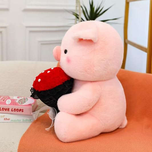Image of SCOOBA Adorable Bouquet Pig Soft Toy 35cm (Bouquet Pig)