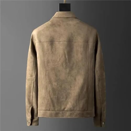Men's Leather Jacket Business Casual Vintage Cargo Short Jacket Retro Slim Fit Outwear2