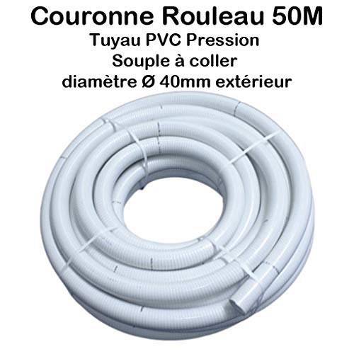 Roll of 50 m PVC Flexible Pressure Hose to Stick Diameter 32 mm for Ponds and Swimming Pools