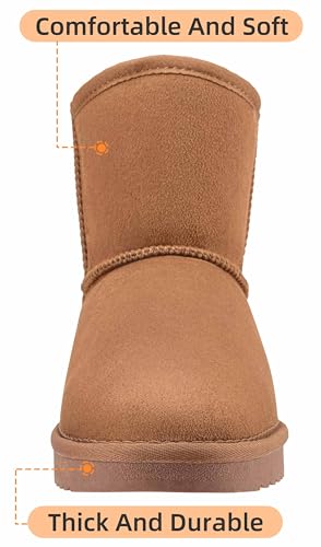 CAMEL CROWN Mens Fur Snow Boots Slip on Winter Boots Mid Calf House Slippers Boots Short Mini Boots for Men3