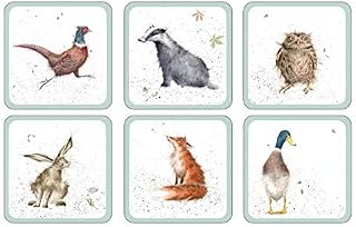 Portmeirion Home & Gifts Pimpernel Wrendale Designs Coasters, Set of 6, 15.5 x 10.5cm
