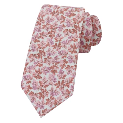 Image of Mantieqingway Men Skinny Tie Cotton Floral Necktie for Wedding Groomsmen Tie