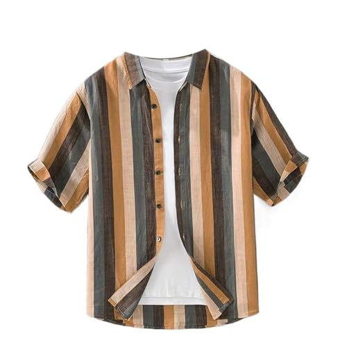 Chemise homme respirante d'été à manches demi-longues, le haut idéal pour vos vacances