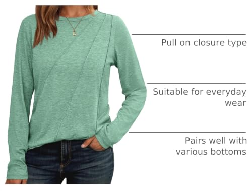 Image of AUTOMET Women's Long Sleeve Tops Loose Fit Shirts Casual Crewneck Tunics