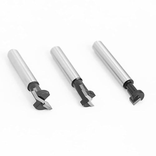 Juego de brocas para enrutador de ojo de cerradura, tornillos de ranura en T, broca de enrutador de pista en T, para ranurado de madera en T,