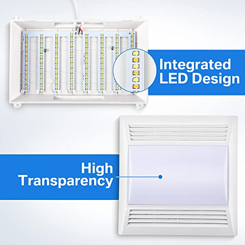 Fiada Bathroom Exhaust Fan Ultra Quiet 1.0 Sones, Bathroom Ceiling Vent Fan With Led Lights, 110 Cfm Bath Ventilation Fan Vent For Home Household Bath Office Hotel 105 Sq. Ft.(Adjustable Light) #TOP4