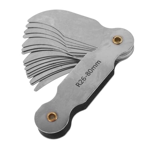 Alipis Herramienta De Medición Radio y Galga Metálica De Repuesto Para Medición Cóncava y Convexa Precisa y Duradera Instrumento Portátil Industria Juego De Galgas De Radio 26-80