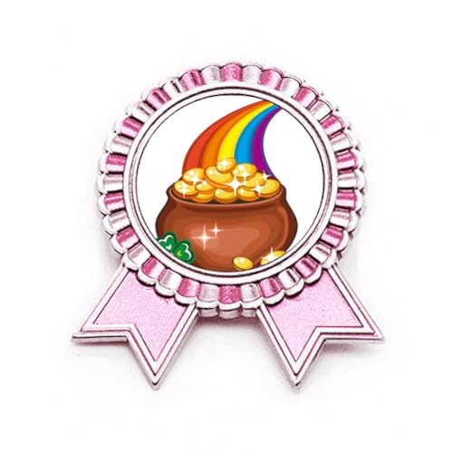 Broche Saint-Patrick Shine Rainbow Rose en métal taille M, le cadeau parfait pour l'Irland's Day